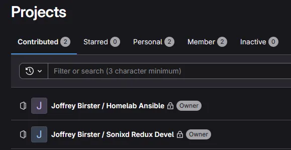 GitLab projects