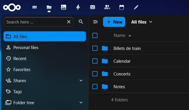 Navigateur de fichiers Nextcloud