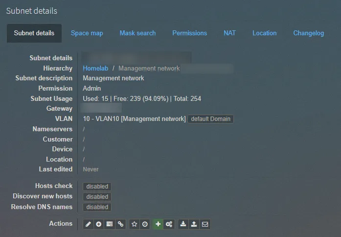 Subnet details